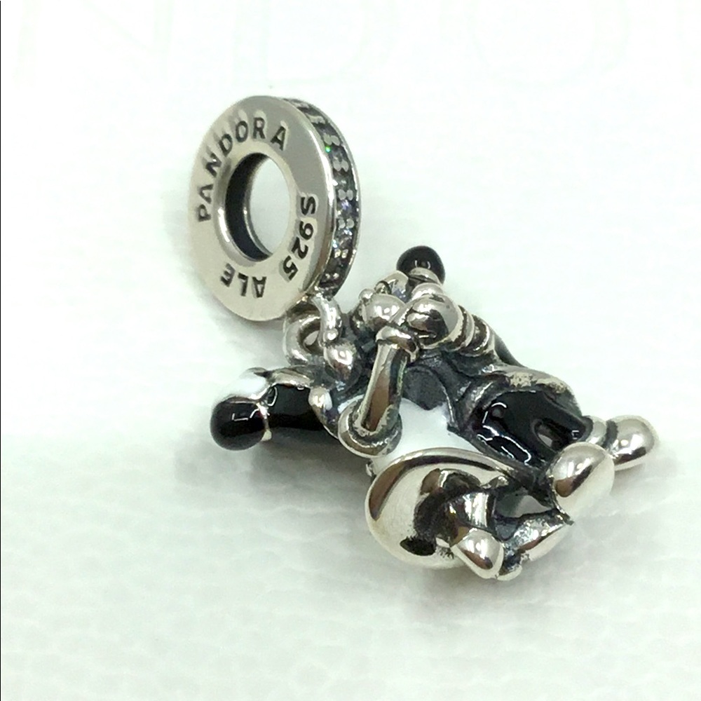 Pandora Disney “Mickey & Minnie Dancing”Blk & White Enamel Charm! Wedding Charm!